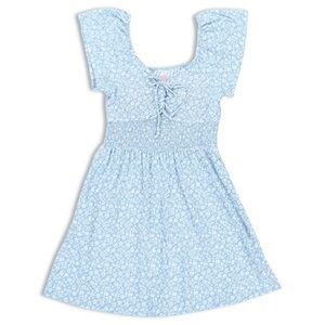XL No Boundaries Juniors Blue and White Floral Dress